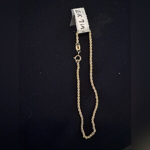 7 inch Elegant real 10kGold Rope Chain bracelet stamped and acid tested